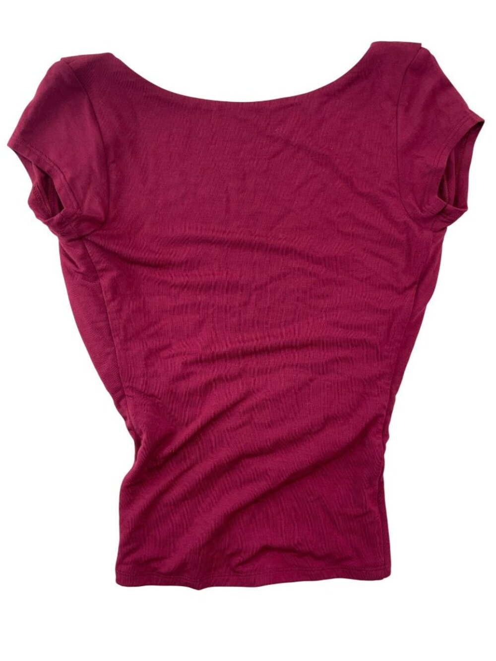 Garage Smooth Cowl Back Short Sleeve Top In Sour Cherry Wmn's Sz XS MSRP$40 NWT